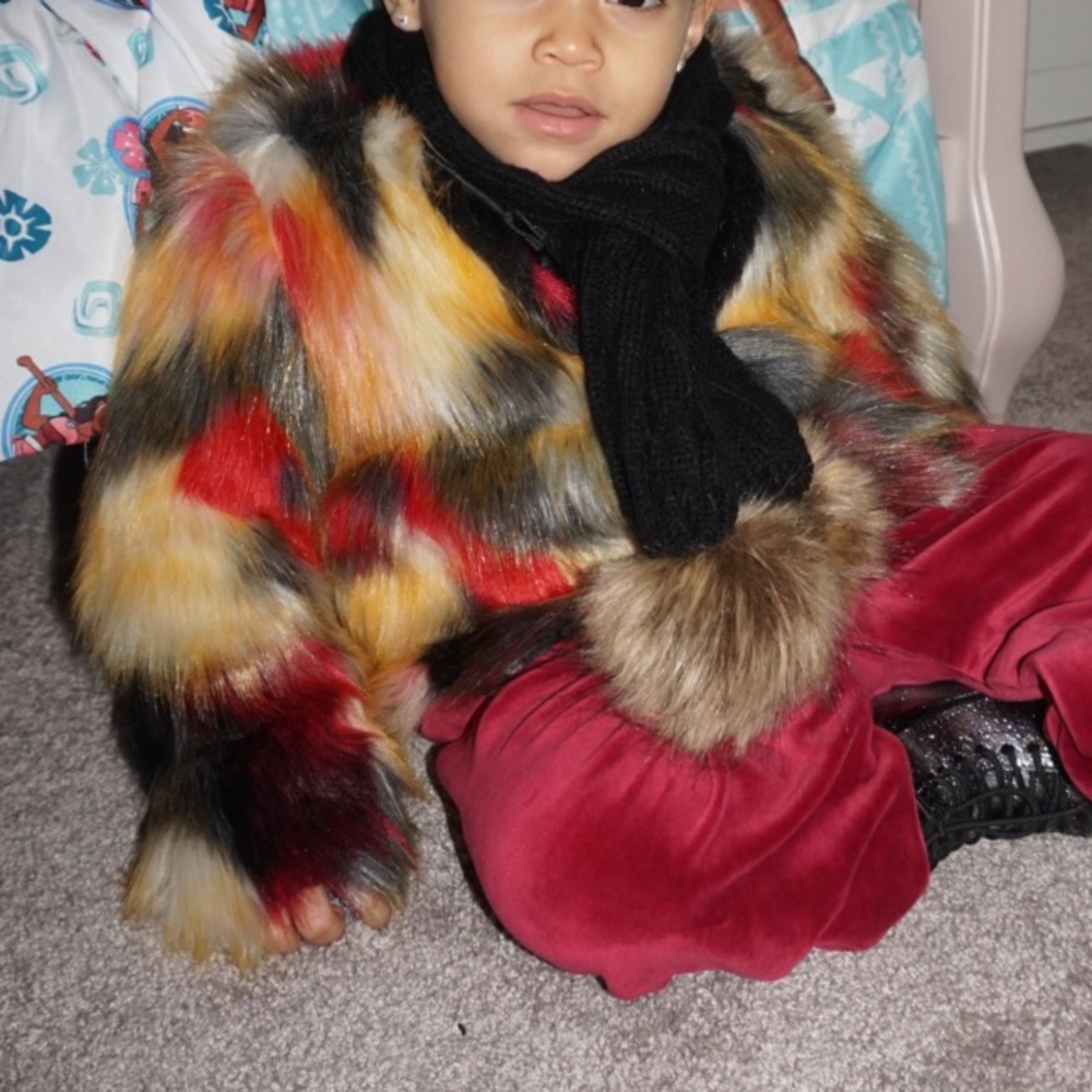 Colorful fur like coat - Picture 2 of 3